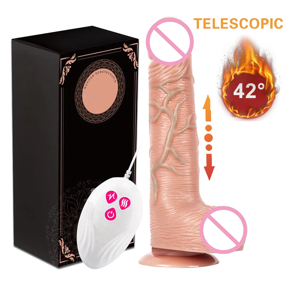 elescopic & Vibrating Realistic Dildo