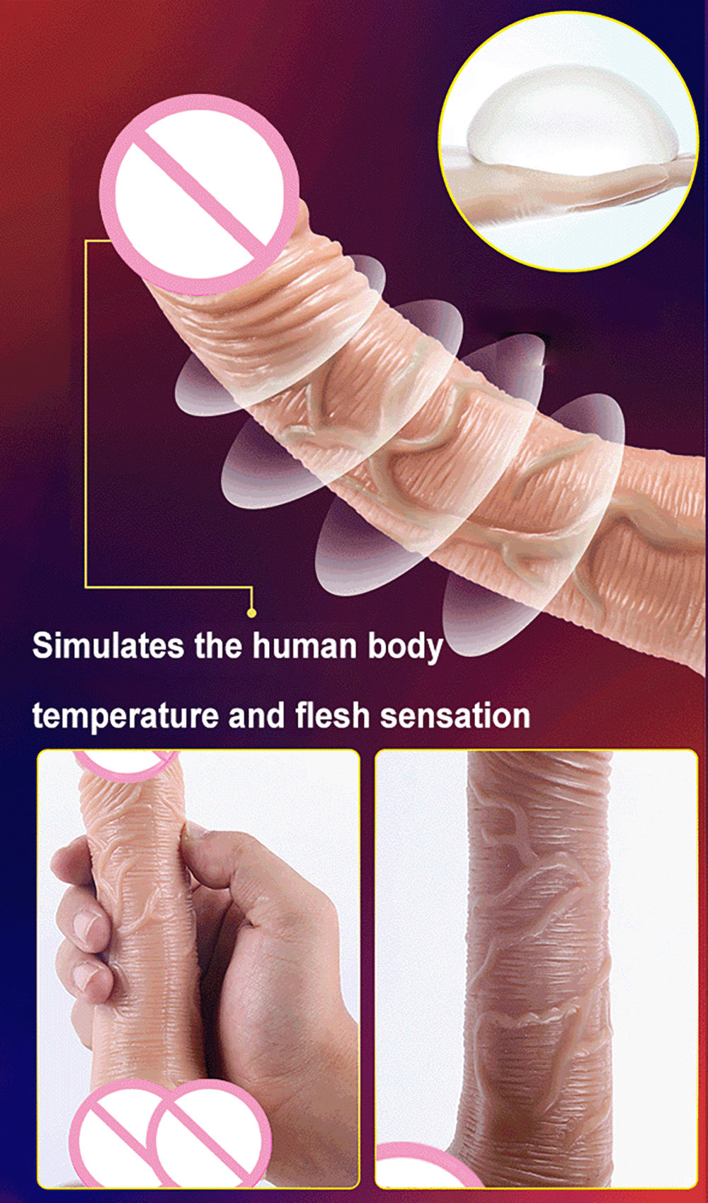 elescopic & Vibrating Realistic Dildo