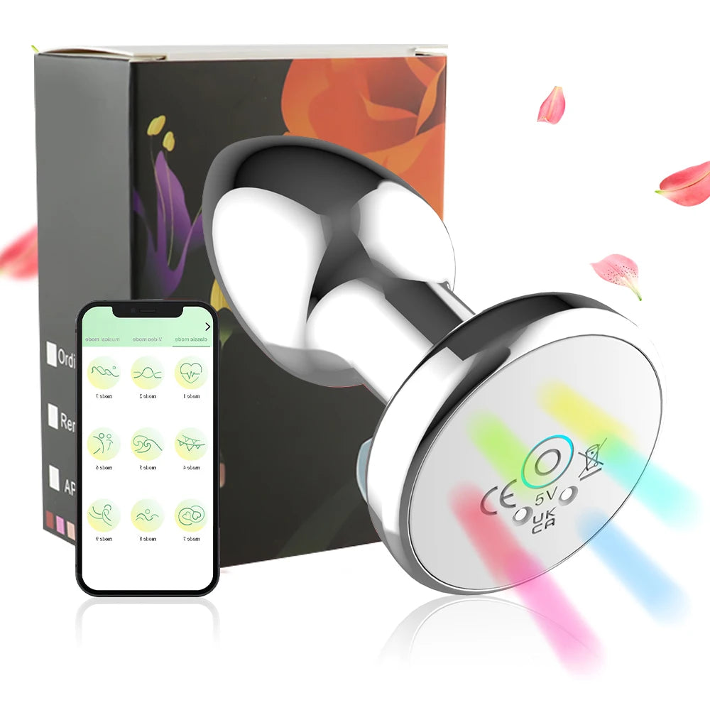 Heart-Shaped Vibrating Metal Anal Plug