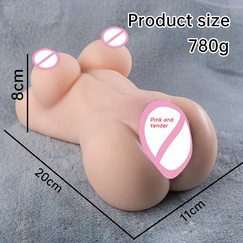 3-in-1 Mini Sex Doll with Realistic Vagina & Anal