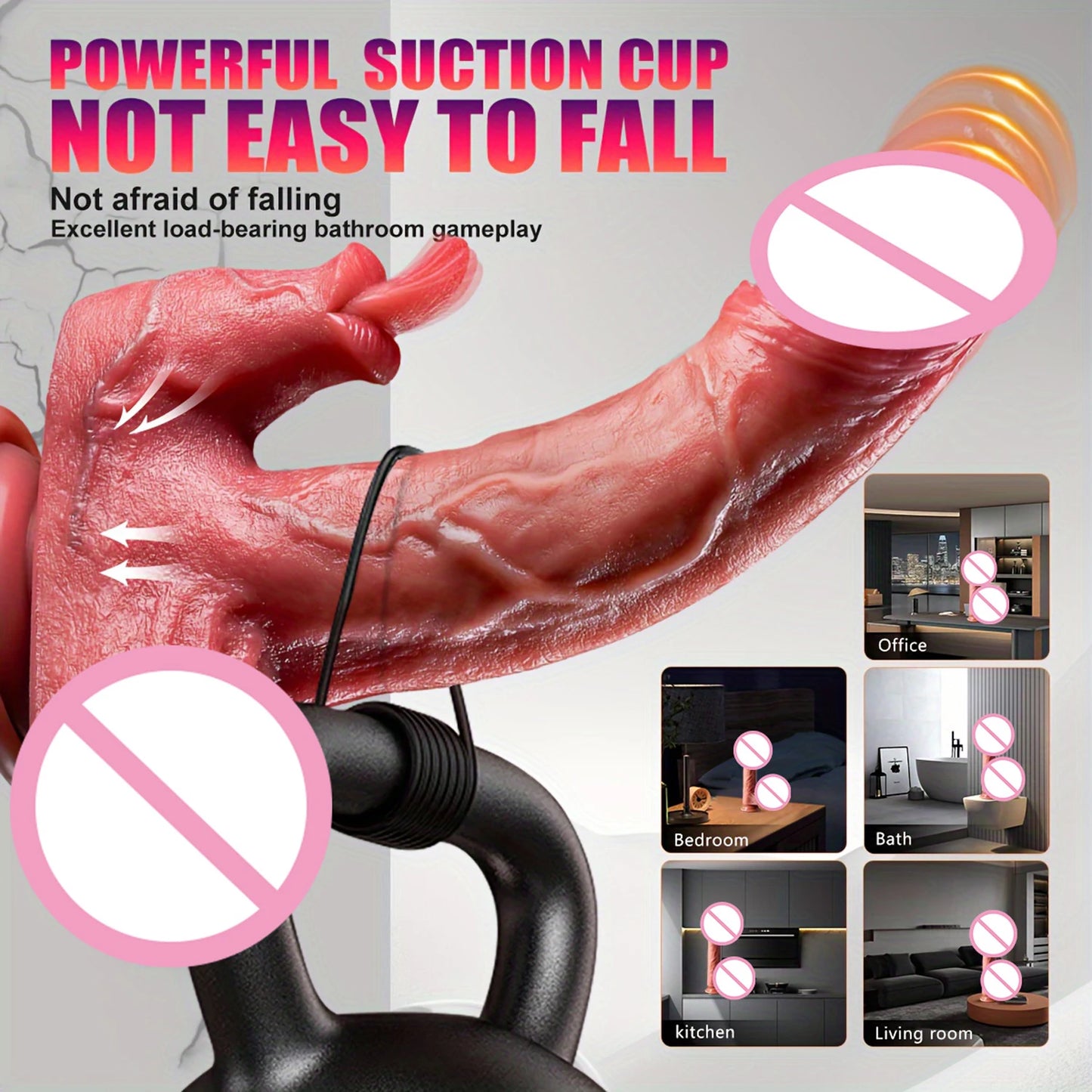 Ultra Realistic 5-in-1 Thrusting Dildo with Clitoral Licking Function