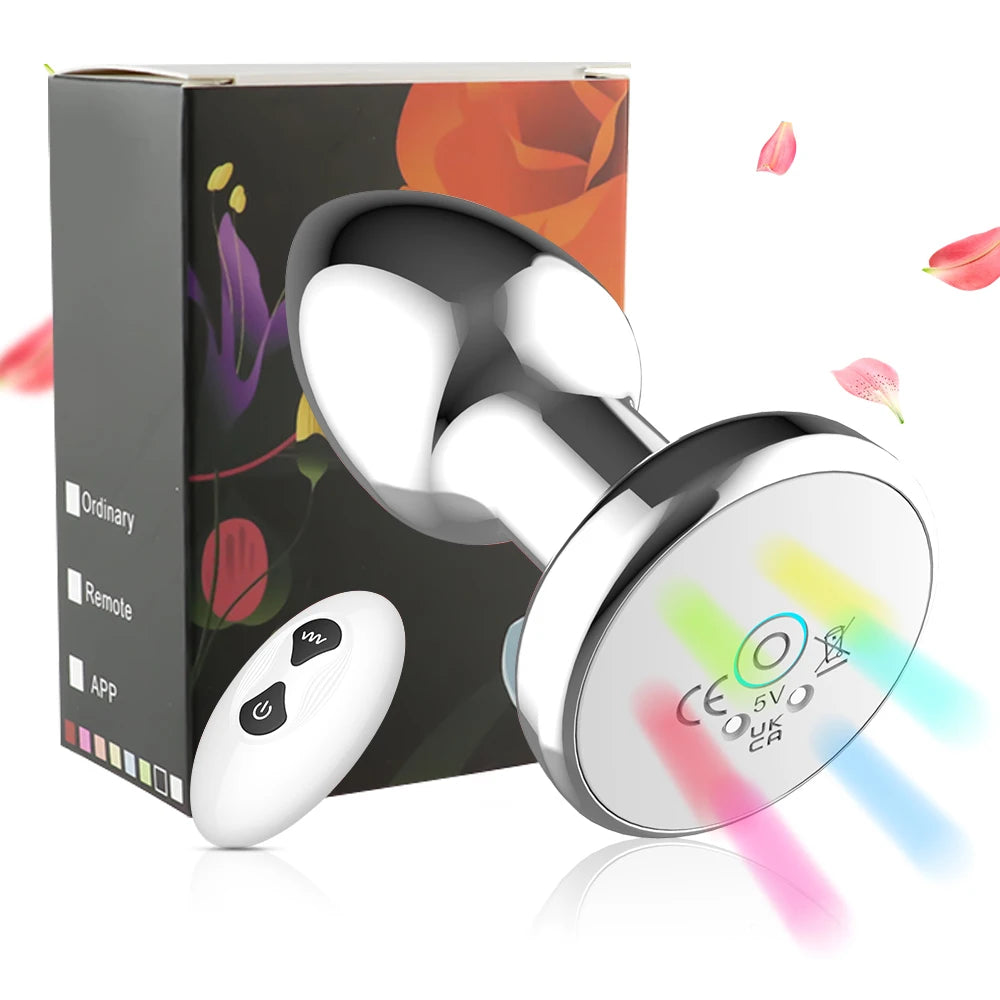 Heart-Shaped Vibrating Metal Anal Plug