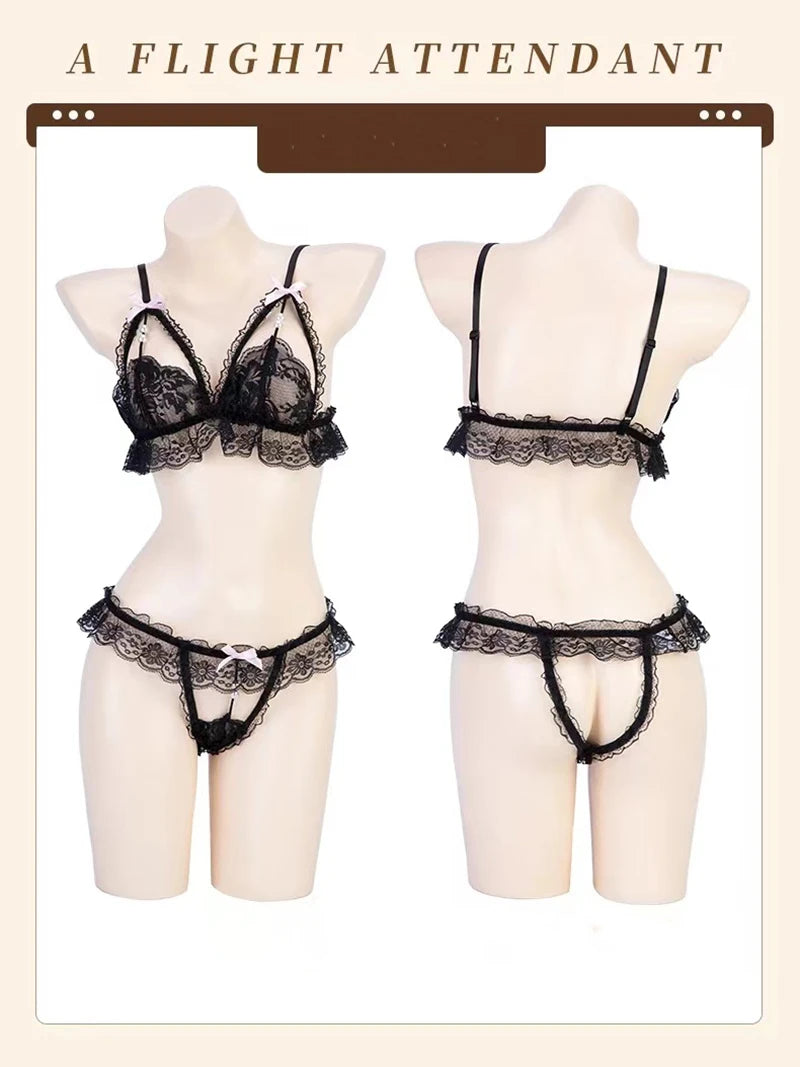 Lace Bows Lingerie Set