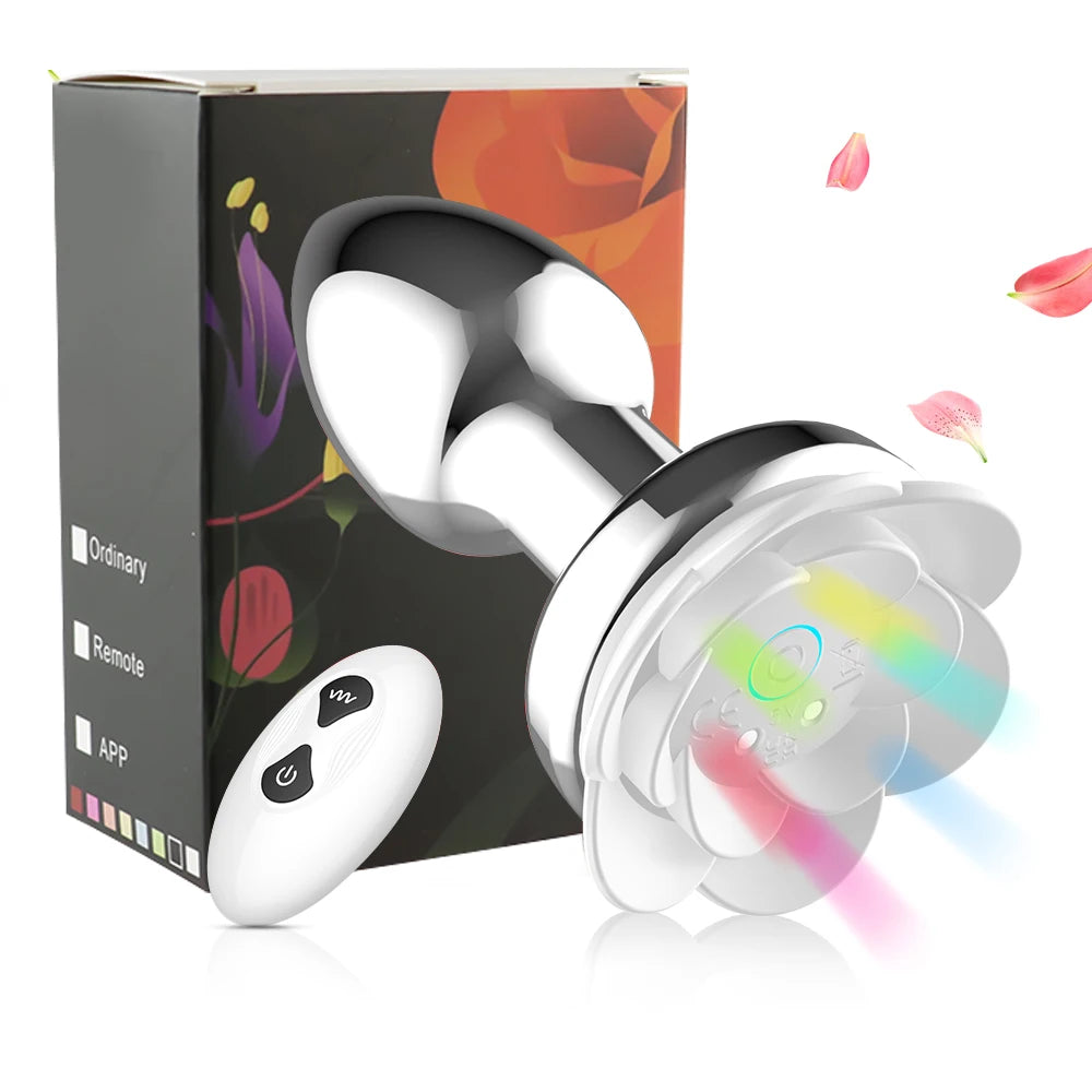 Heart-Shaped Vibrating Metal Anal Plug