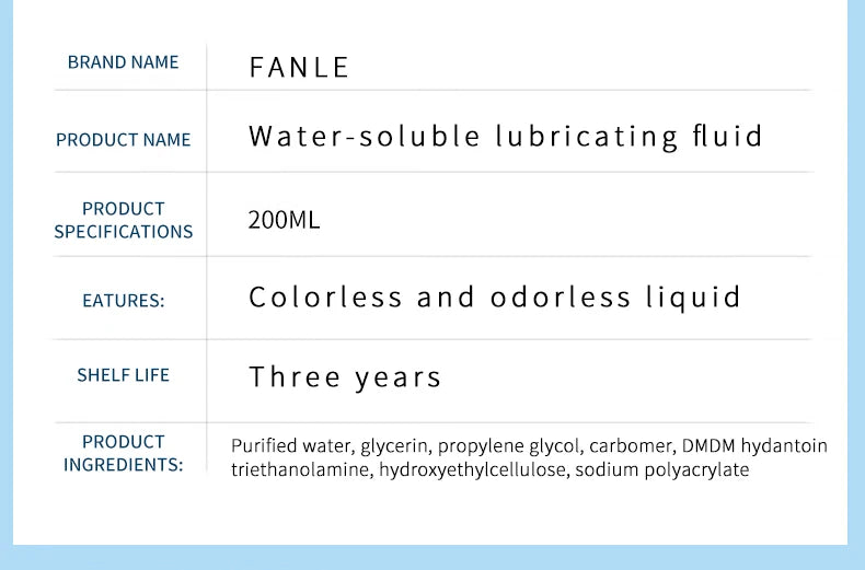 Natural Water-Based Sexual Lubricant