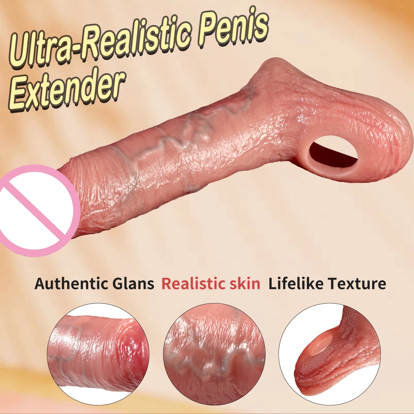 Realistic Telescopic Vibrating Penis Sleeve