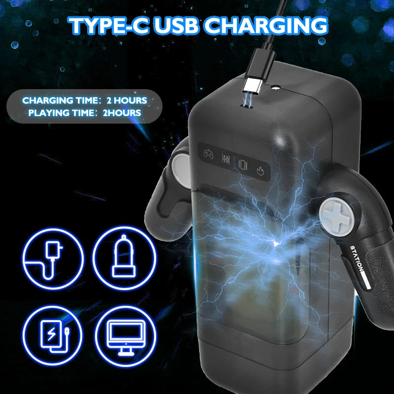 Automatic Thrusting & Vibrating Male Masturbator