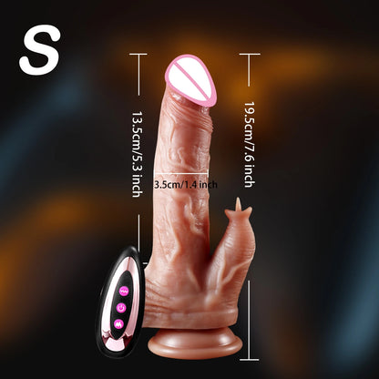Ultra Realistic 5-in-1 Thrusting Dildo  with Clitoral Licking Function
