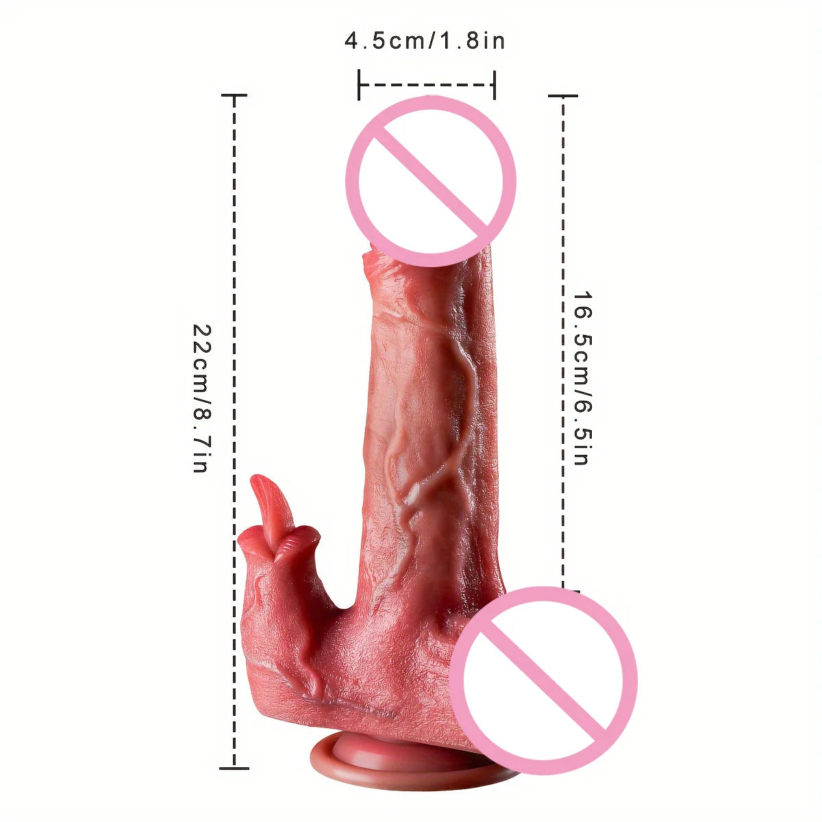 Ultra Realistic 5-in-1 Thrusting Dildo  with Clitoral Licking Function