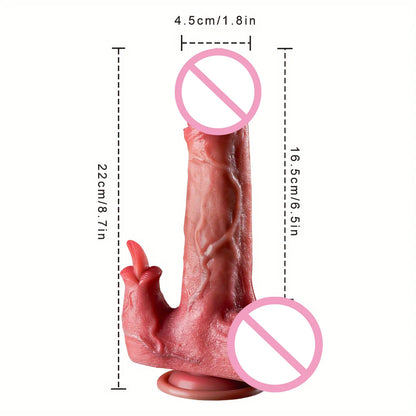 Ultra Realistic 5-in-1 Thrusting Dildo  with Clitoral Licking Function