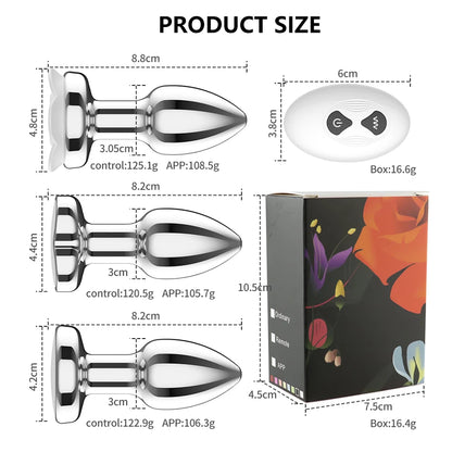 Heart-Shaped Vibrating Metal Anal Plug