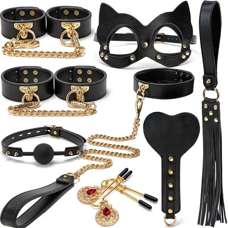 Premium Leather BDSM Bondage Set