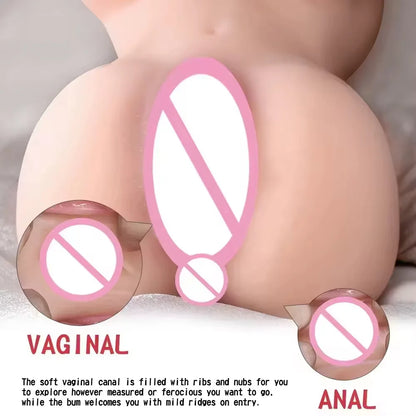 3-in-1 Mini Sex Doll with Realistic Vagina & Anal