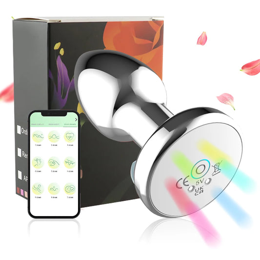 Heart-Shaped Vibrating Metal Anal Plug
