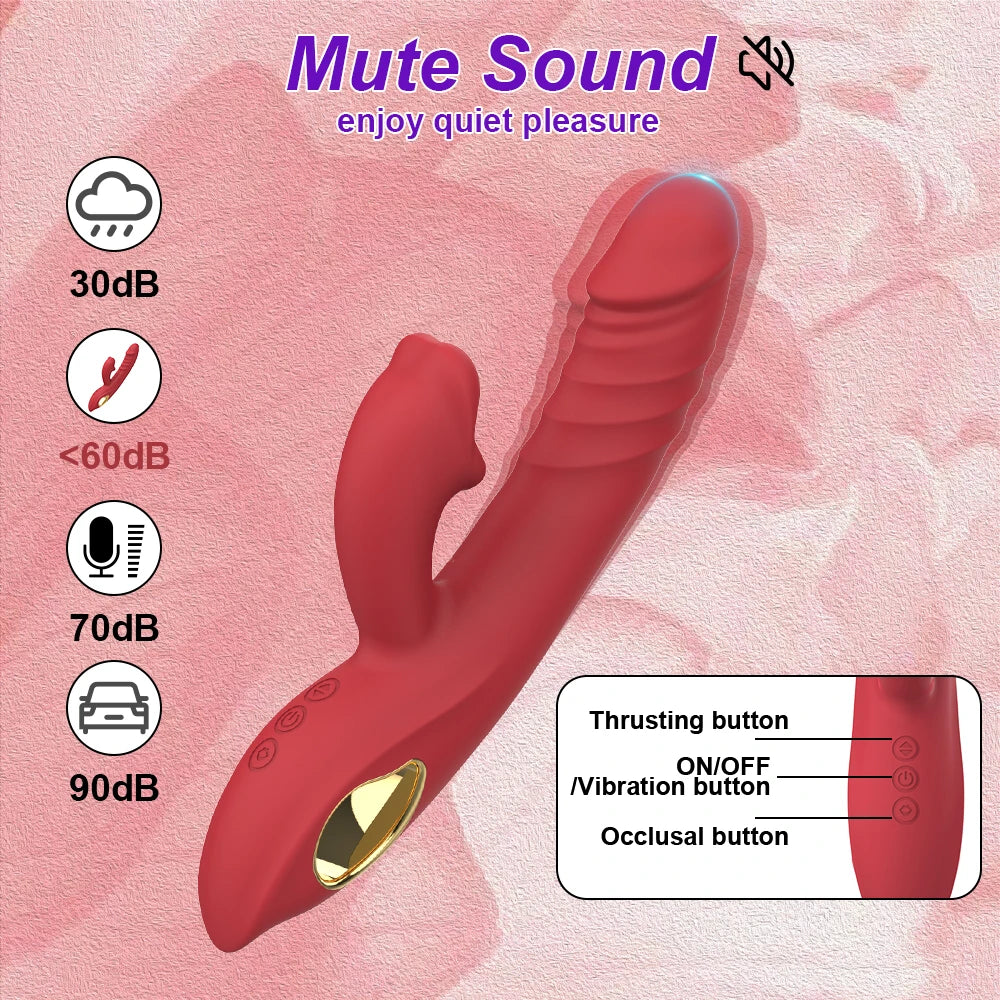 3-in-1 Thrusting Big Dildo Rabbit Vibrator