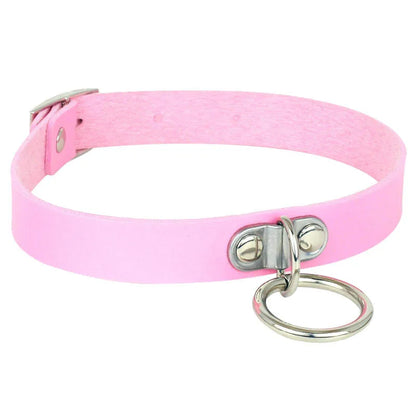 Gothic Leather Heart Collar & Leash Set
