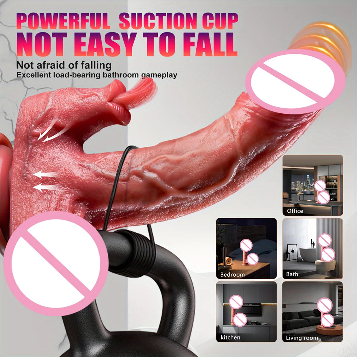 Ultra Realistic 5-in-1 Thrusting Dildo  with Clitoral Licking Function