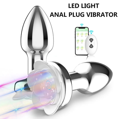 Heart-Shaped Vibrating Metal Anal Plug
