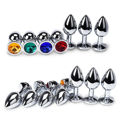 Metal Anal Plug Set – Adult Butt Toys for Couples & Solo Play