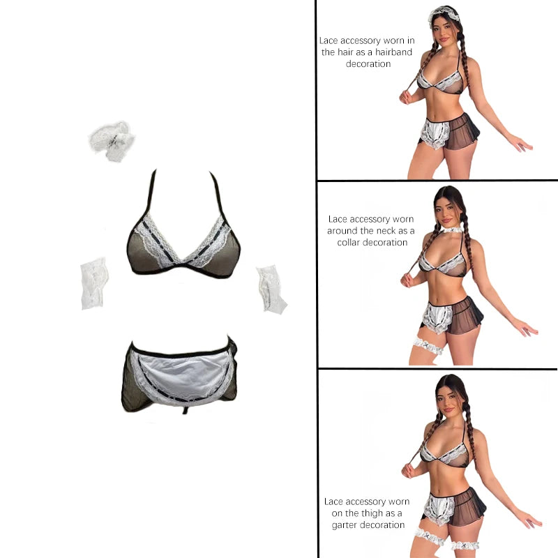 Sexy Maid Lace Lingerie Set