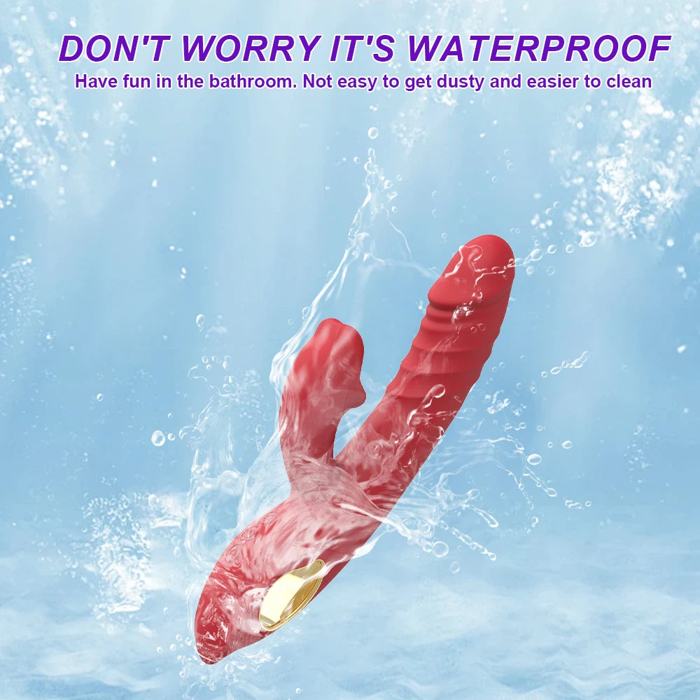 3-in-1 Thrusting Big Dildo Rabbit Vibrator