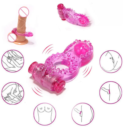 Crystal Butterfly Vibrating Cock Ring