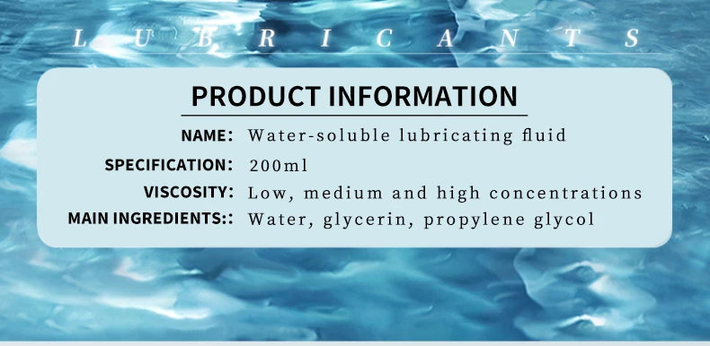 Natural Water-Based Sexual Lubricant
