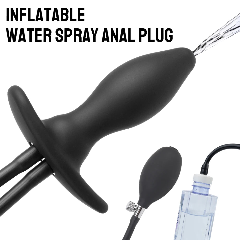 3 IN 1 Inflatable Anal Dilator & Water Spray Butt Plug