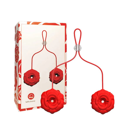 Rose Nipple Clamps Vibrator