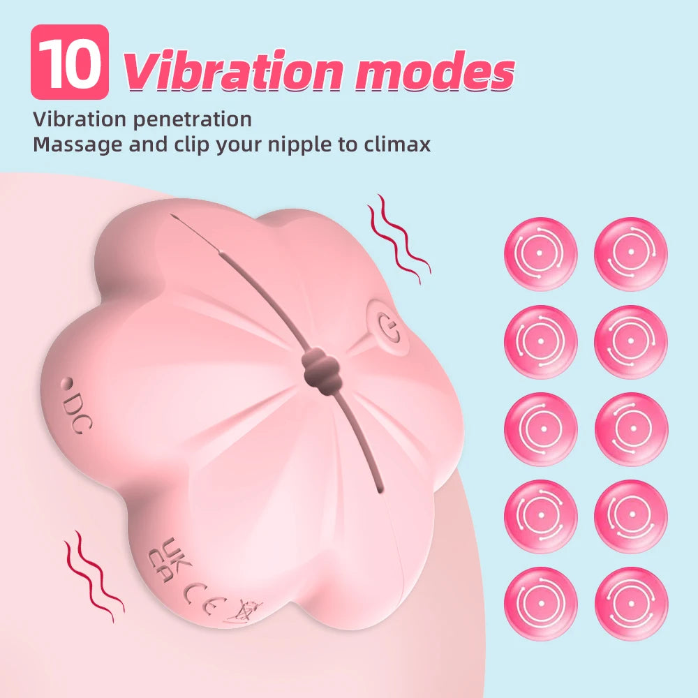 Rose Nipple Clamps Vibrator