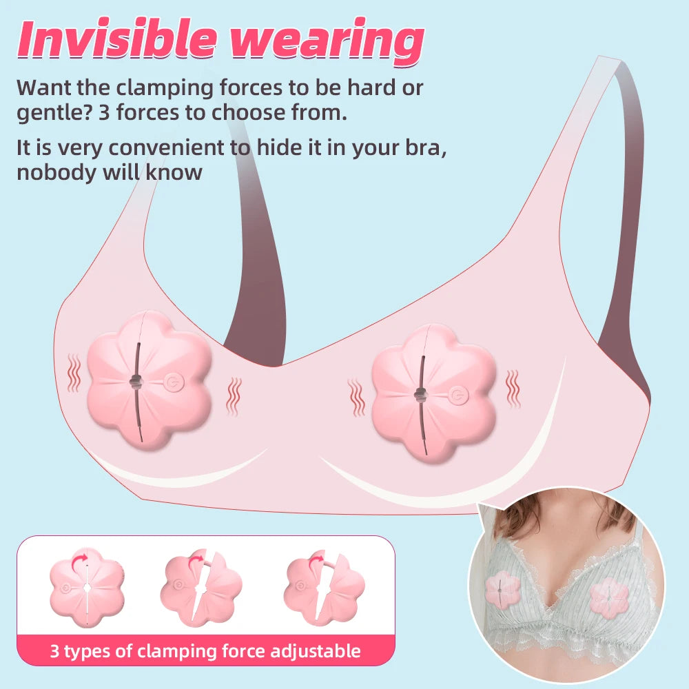 Rose Nipple Clamps Vibrator