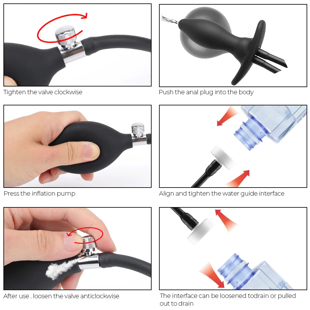 3 IN 1 Inflatable Anal Dilator & Water Spray Butt Plug