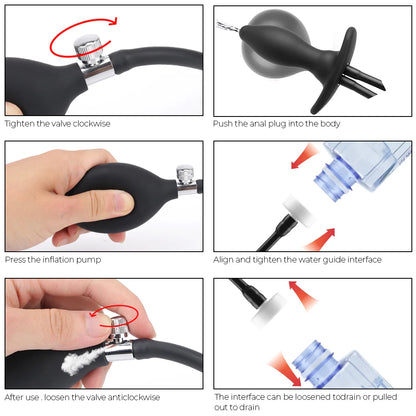 3 IN 1 Inflatable Anal Dilator & Water Spray Butt Plug