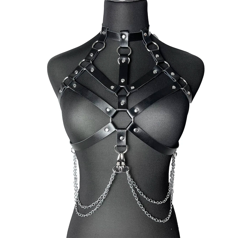 Sexy Leather Chest Harness