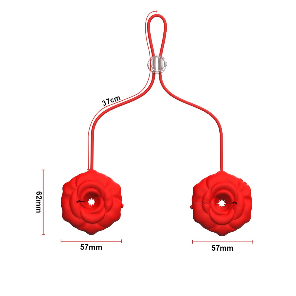 Rose Nipple Clamps Vibrator
