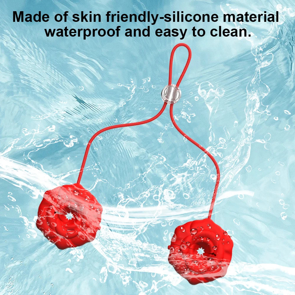 Rose Nipple Clamps Vibrator