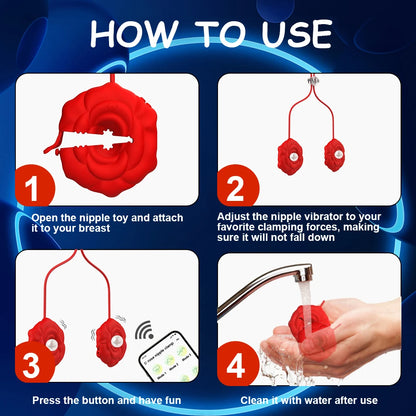 Rose Nipple Clamps Vibrator
