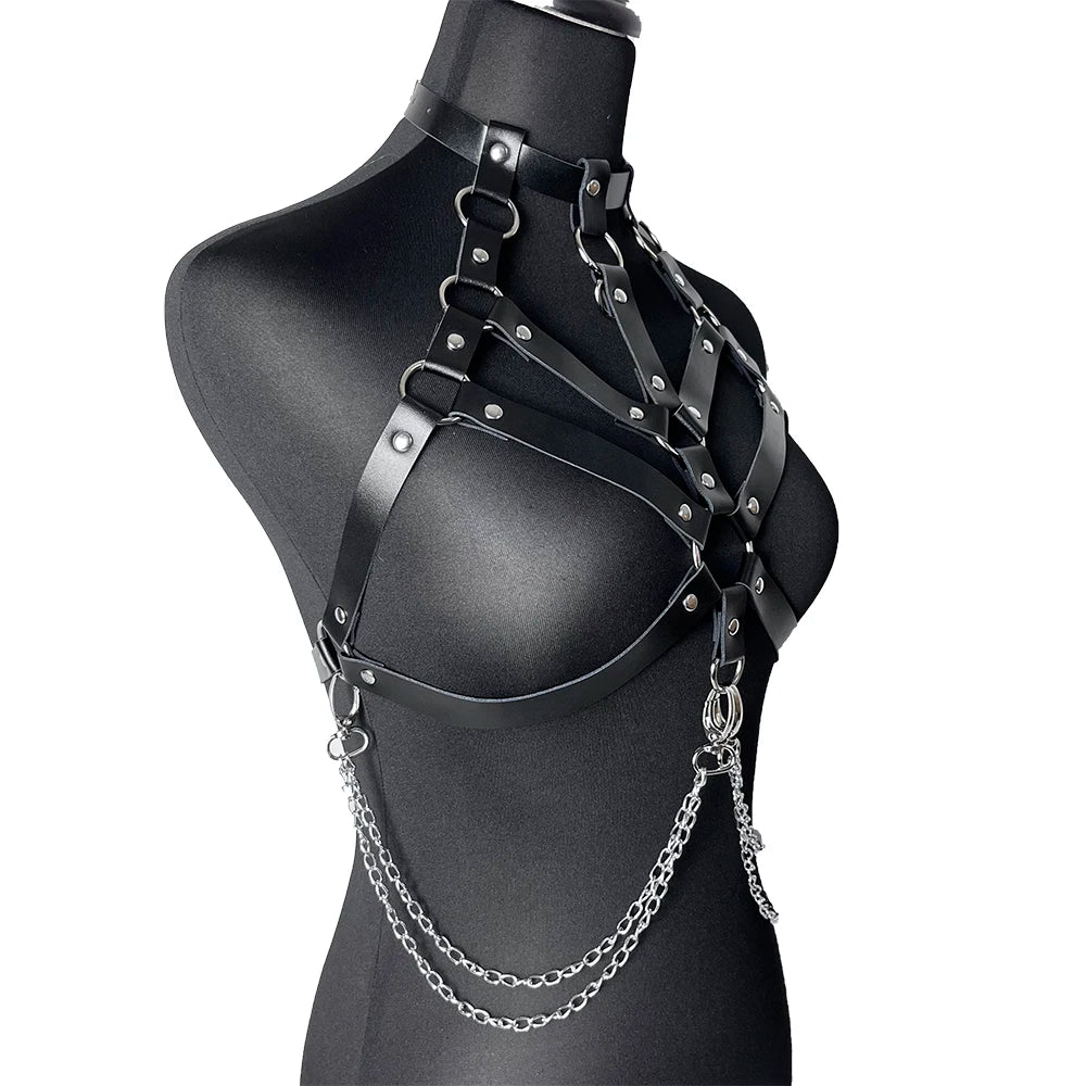 Sexy Leather Chest Harness