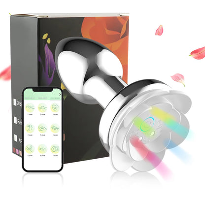 Heart-Shaped Vibrating Metal Anal Plug