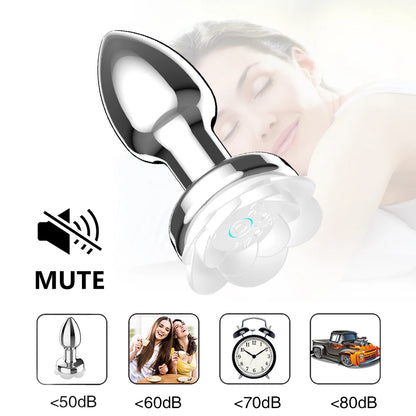 Heart-Shaped Vibrating Metal Anal Plug
