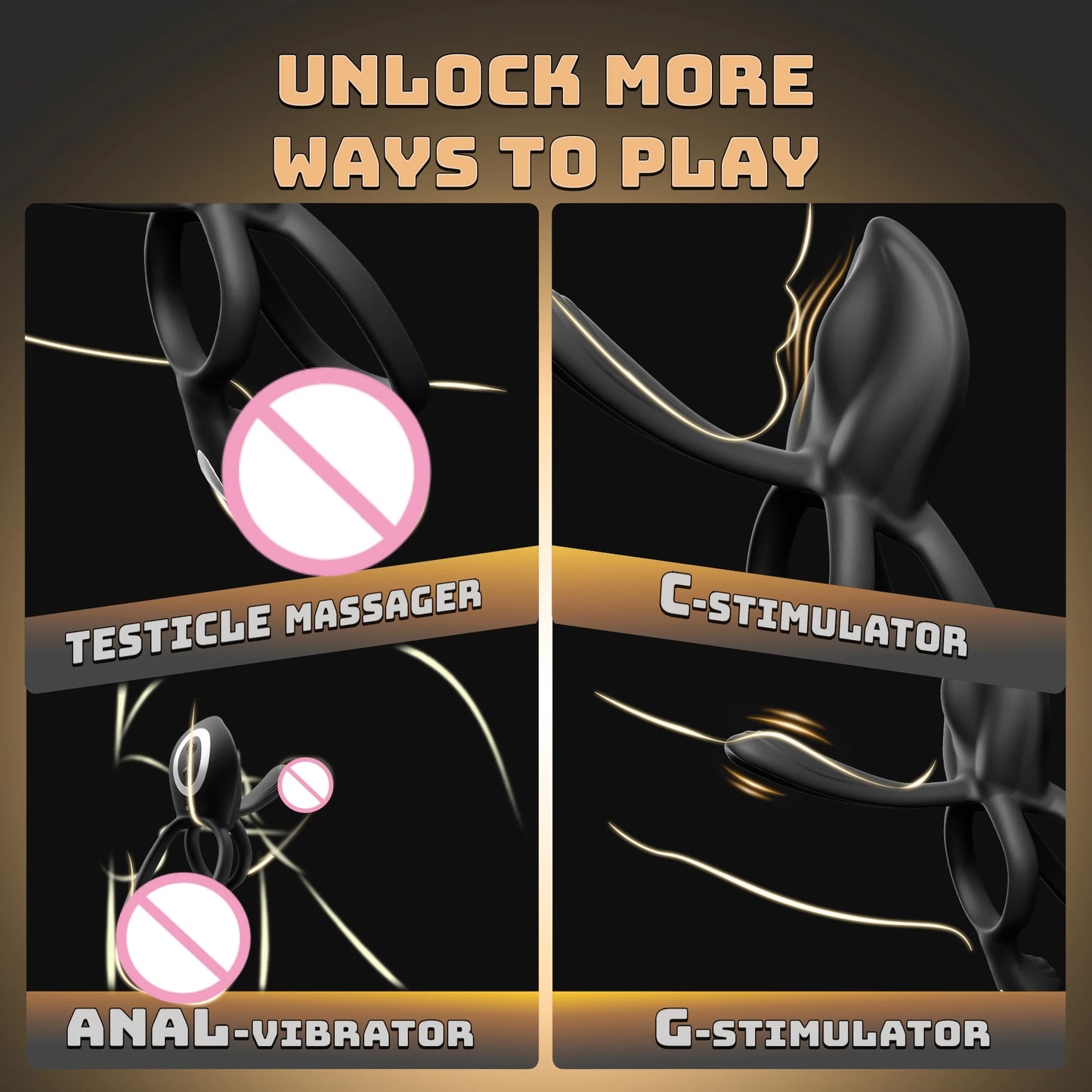 Kushor 4-in-1 Vibrating Cock Ring