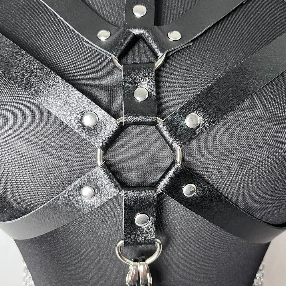 Sexy Leather Chest Harness