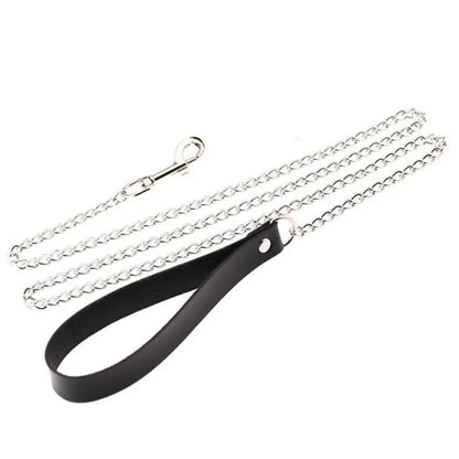 Gothic Leather Heart Collar & Leash Set