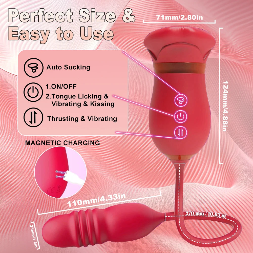 Luxe Bloom 4-in-1 App-Controlled Vibrator – Clitoral, Nipple & Anal Stimulation