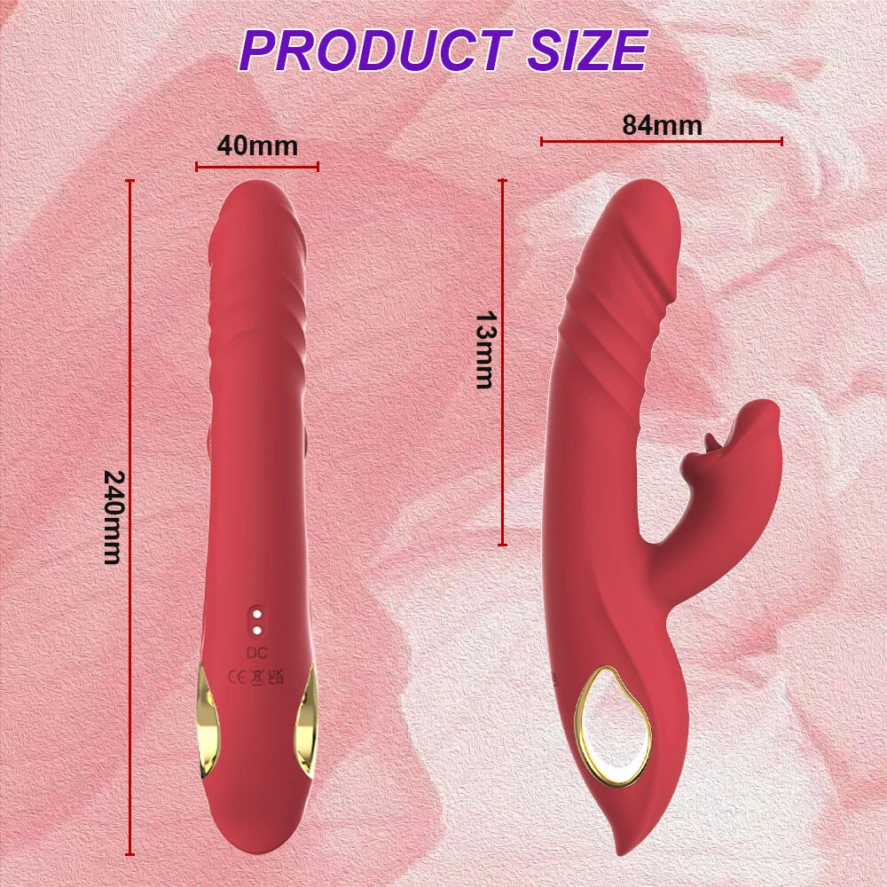 3-in-1 Thrusting Big Dildo Rabbit Vibrator