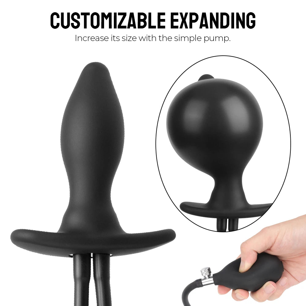 3 IN 1 Inflatable Anal Dilator & Water Spray Butt Plug