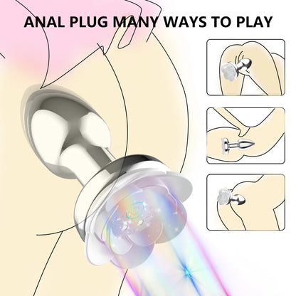 Heart-Shaped Vibrating Metal Anal Plug