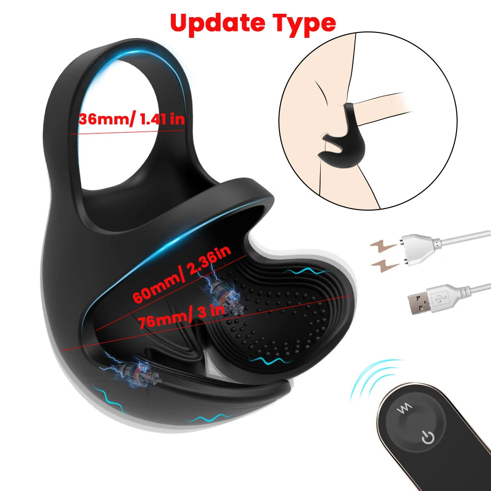 HESEKS 3-in-1 Vibrating Cock Ring