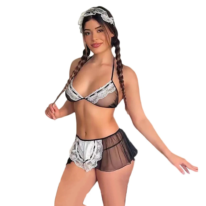 Sexy Maid Lace Lingerie Set