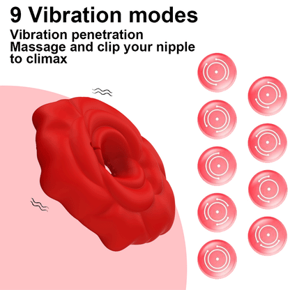 Rose Nipple Clamps Vibrator